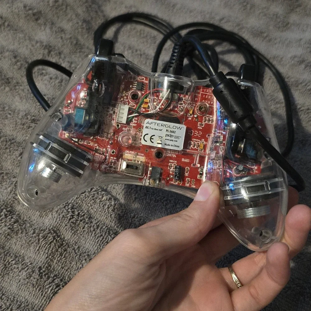 PDP Afterglow AX.1 Xbox 360 Controller Wired Clear Transparent PL-3602 PCB PC
